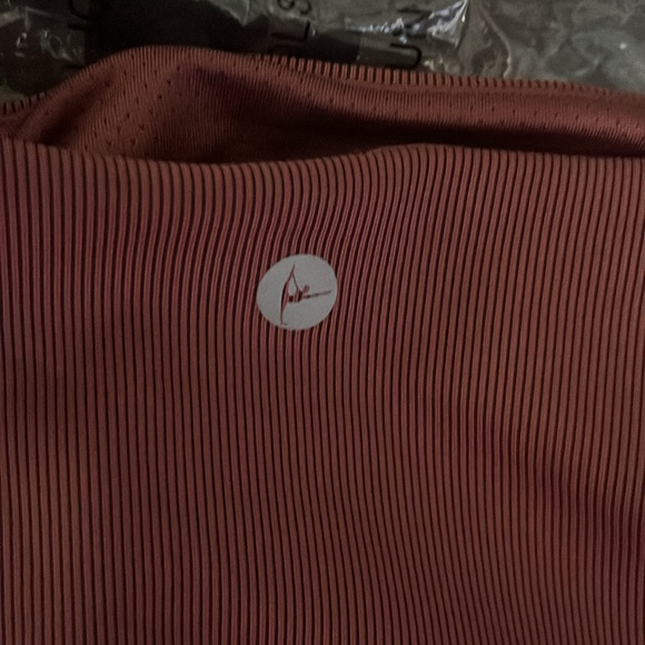 NEW 90 DEGREE BY REFLEX crop top Terracotta BNWT ribbed Large - Picture 4 of 8